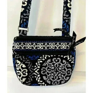 NWOT Vera Bradley Canterberry Cobalt Blue Black Crossbody Purse Shoulder Bag